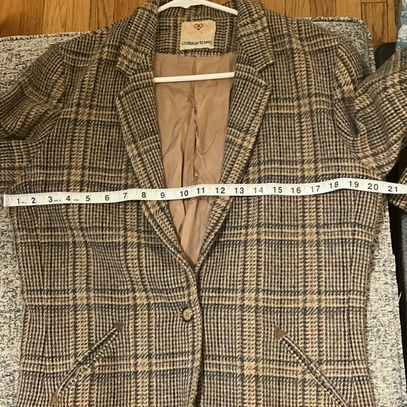 Vintage Tweed Plaid Wool-blend Blazer - Picture 8 of 9